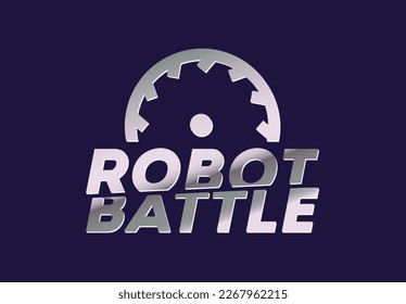 Logo for the battle of robots with a metallic effect. Vector clipart