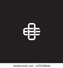 Logo BE B E EB Initial Monogram Locked Style With Black And White Colors