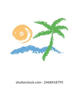 Logo beach on a white background. Vector Graphics