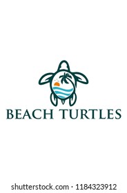 Logo Beach Turtles Stock Vector (Royalty Free) 1184323912