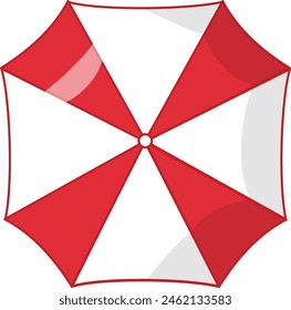 Logo Beach Umbrella Vector Top View