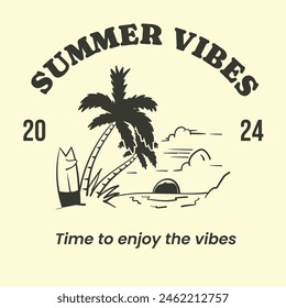 Logo Beach vintage logo vector template
