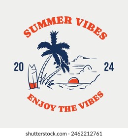 Logo Beach vintage logo vector template