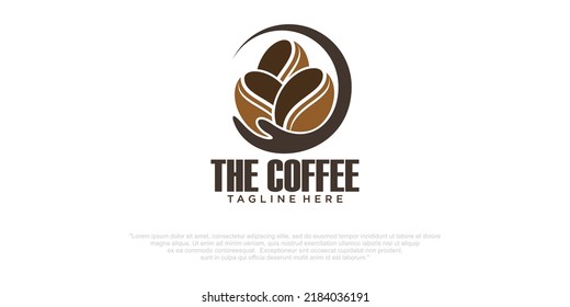 logo bean of coffee in hand