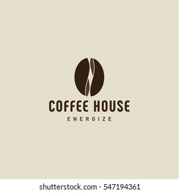 Logo bean coffee for the manufacture of delicious coffee in style vector illustrations art