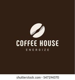 Logo bean coffee for the manufacture of delicious coffee in style vector illustrations art