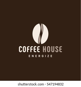Logo bean coffee for the manufacture of delicious  in style vector illustrations