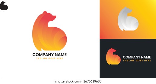 Logo Bear - All elements on this template are editable with vector software.