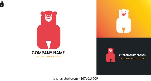 Logo Bear - All elements on this template are editable with vector software.