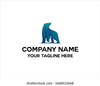 logo bear full color blue logo vector