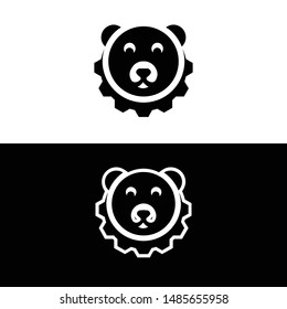 logo bear and gear service auto care vector