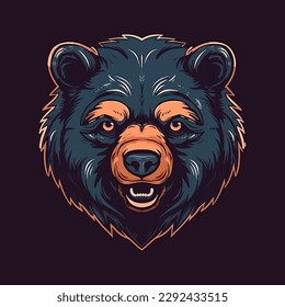 Un logotipo de la cabeza de un oso, diseñado en esports ilustración style - Vector