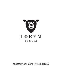 Logo bear head pattern illustration abstract design vector