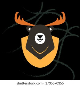 logo of a bear with horn surrounding it. fun design perfect for many businesses