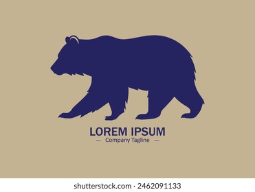 Logo of a bear icon silhouette isolated design on light background