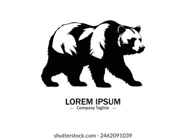 Logo of a bear panda icon silhouette design on white background