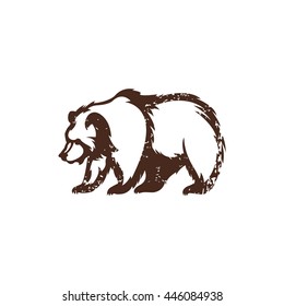 Logo Bear. Silhouette of the animal. Template for design. Label. Symbol. Vector illustration.