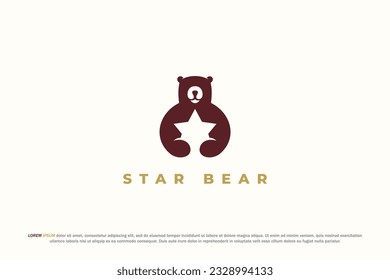 estrella del logotipo de la fauna salvaje de color marrón abstracto