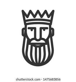 Logo bearded king in a crown