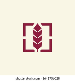 logo of a beautiful iron feather in a square frame