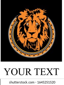 logo beautiful lion in a circle