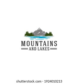 logo of beautiful mountain and river views