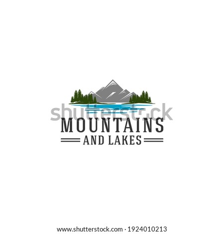 logo of beautiful mountain and river views