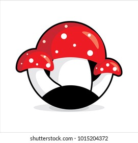 logo beautiful mushroom