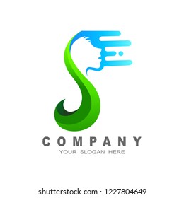 the logo of a beautiful woman, letter s icon