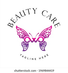 Logo Beauty care, Butterfly Illustration vector