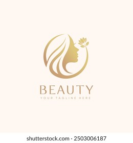 Logo cosmético de belleza para productos cosméticos, salón de belleza, spa, centro de belleza, peluquerías, etc.