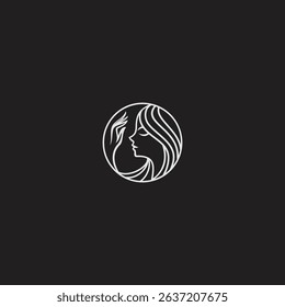 logo beauty face element illusion vector