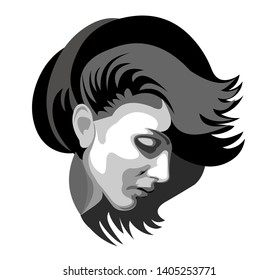 Logo beauty salon girl face vector illustration icon