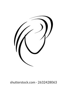 logo for beauty salon - stylized female hairstyle, silhouette beautiful haircut. icon in flat minimalist style, isolate. hair care, haircut and fashion