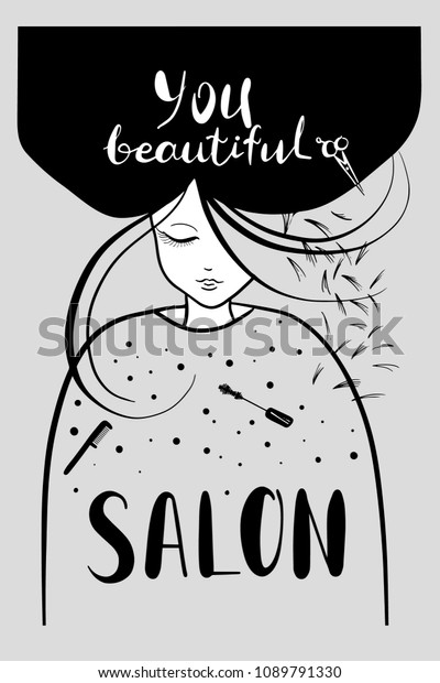 Logo Beauty Salons Hairdresser Cosmetics Beautiful Stock Vector