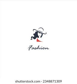 Logo for the beauty studio. Woman in hat with red lips and manicure.
Fashion Luxury Glamour Elegant Woman silhouette Logo design vector template. Lady negative space jewelry accessories Logotype Icon.