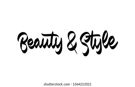 Logo Beauty & Style Lettering. Logo template for beauty salon. Vector illustration.