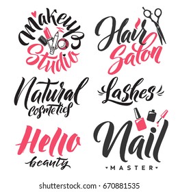 Logo Beauty Vector Lettering. Custom handmade calligraphy.