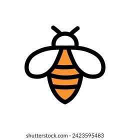  Logo Bee animal. Beekeeper farm badge brand identity template. Vector illustration.Modern Design. Flat Logo.
