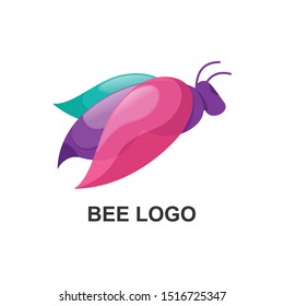 logo bee design vector mascot art colorful