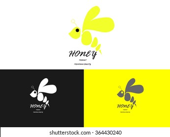 Logo bee honey. Modern logo for bee products. Vector illustration.