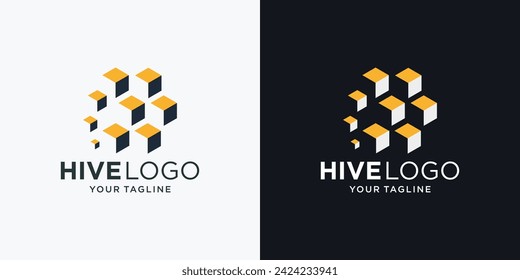 Logo bee honey. Stylish and modern logo for bee products. Vector illustration.