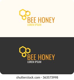 Logo bee honey. Stylish and modern logo for bee products. Vector illustration.