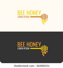 Logo bee honey. Stylish and modern logo for bee products. Vector illustration.