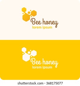 Logo bee honey. Stylish and modern logo for bee products. Vector illustration.