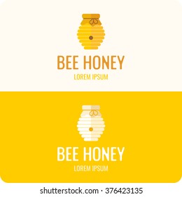 Logo bee honey. Stylish and modern logo for bee products. Vector illustration.