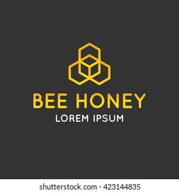 Logo bee honey. Stylish and modern logo for bee products. Vector illustration.