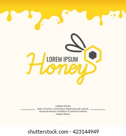 Logo bee honey. Stylish and modern logo for bee products. Vector illustration.