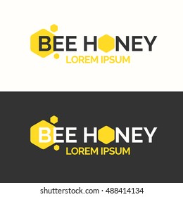 Logo of bee honey. Stylish and modern logo for beekeeping. Vector illustration.