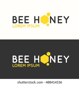 Logo of bee honey. Stylish and modern logo for beekeeping. Vector illustration.